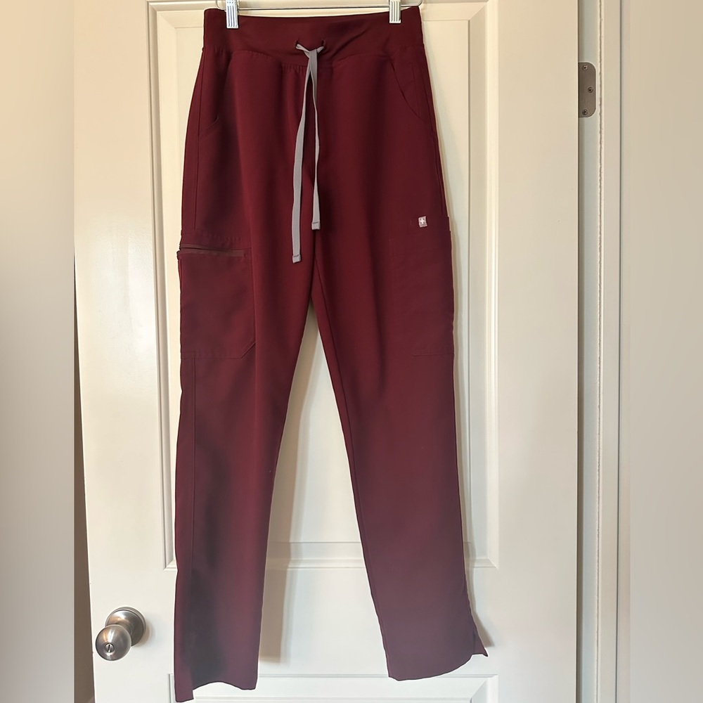 FIGS Burgundy Yola™ High Waisted 2.0 - Skinny Scrub Pants
